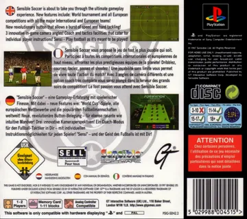 Sensible Soccer (EU) box cover back